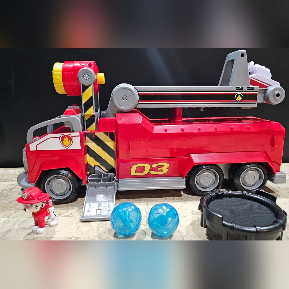 Large 20" Paw Patrol Marshall The Movie Deluxe Transforming Vehicle Figure Toy